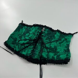 Intimate Attitudes Emerald Green and Black Corset Top Women’s Plus Size 2X Sexy